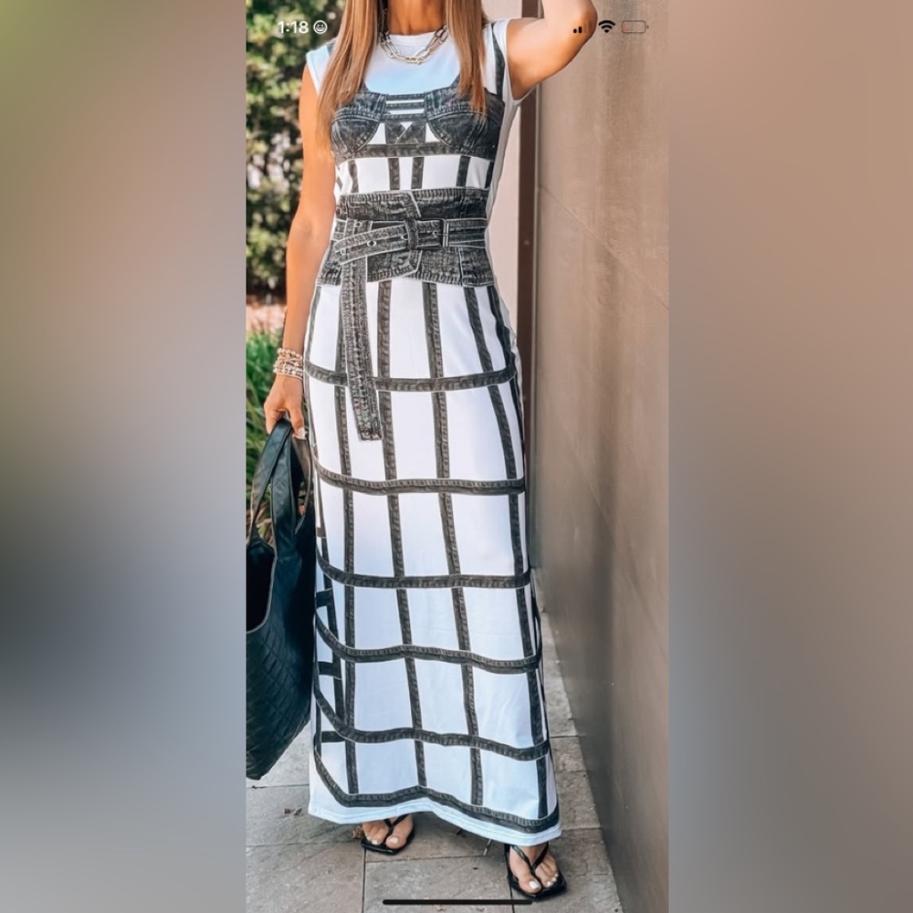 New dress size S white, black, dark grey